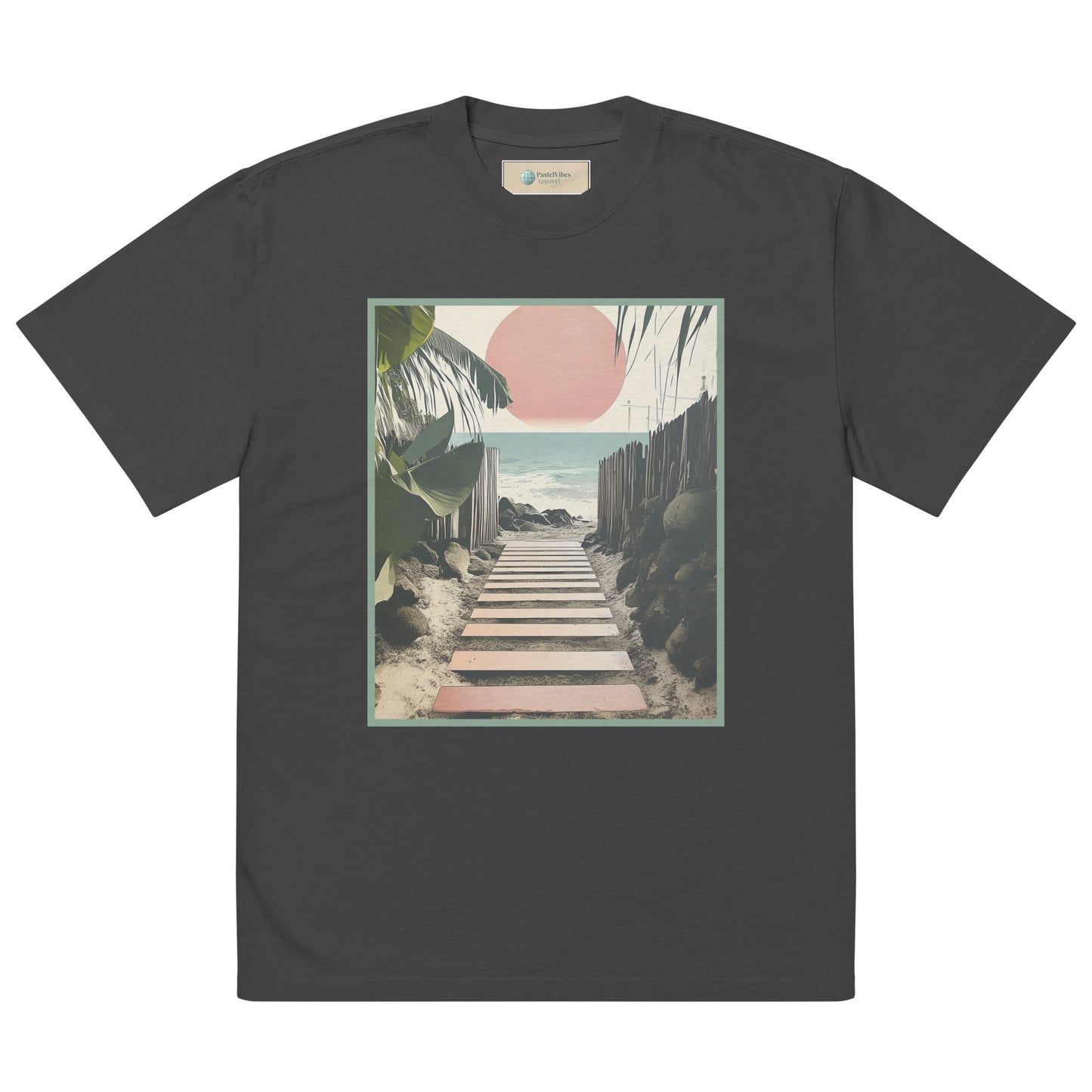 Unisex Oversized Faded T-Shirt - Coastal Pathway