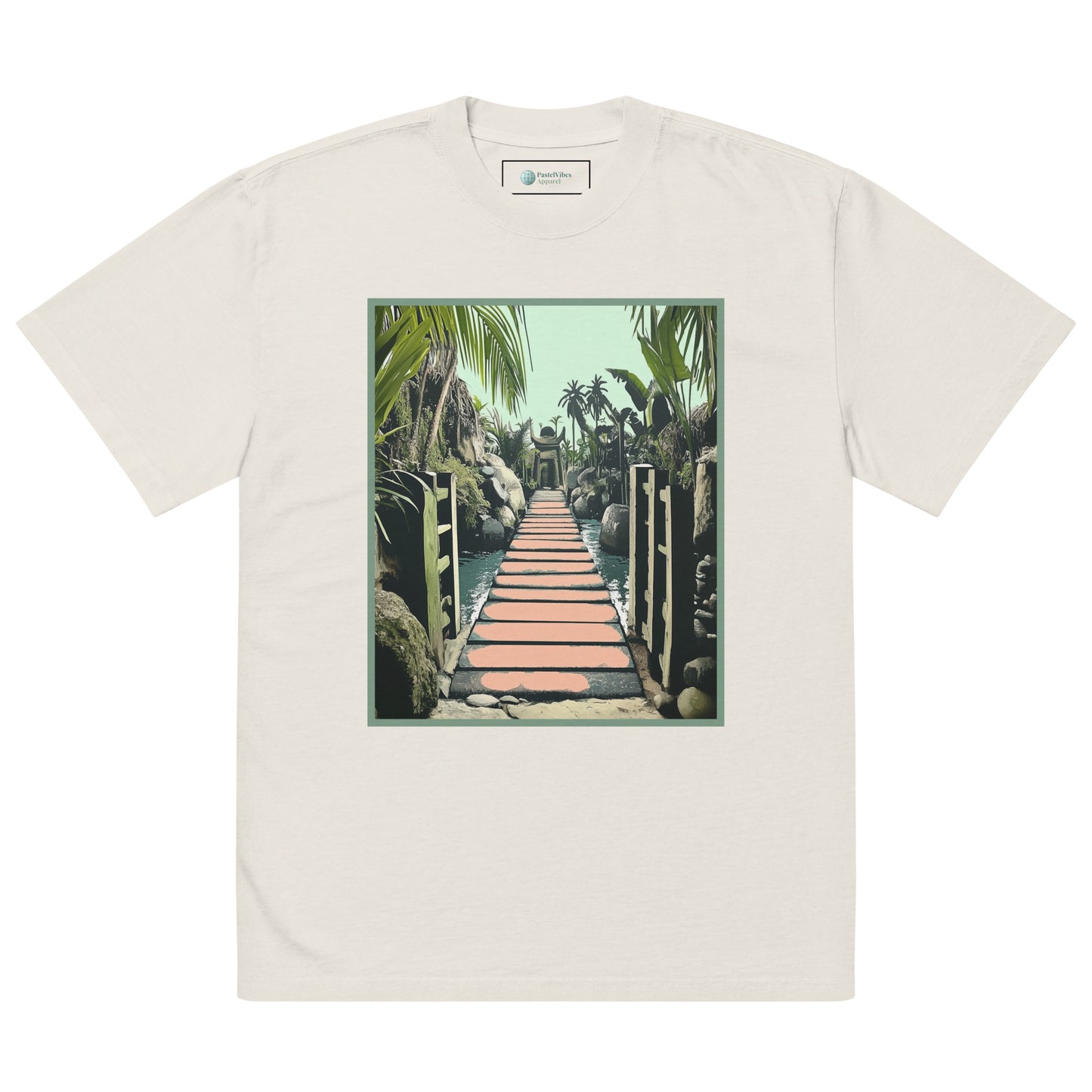 Unisex Oversized Faded T-Shirt - Path to Serenity