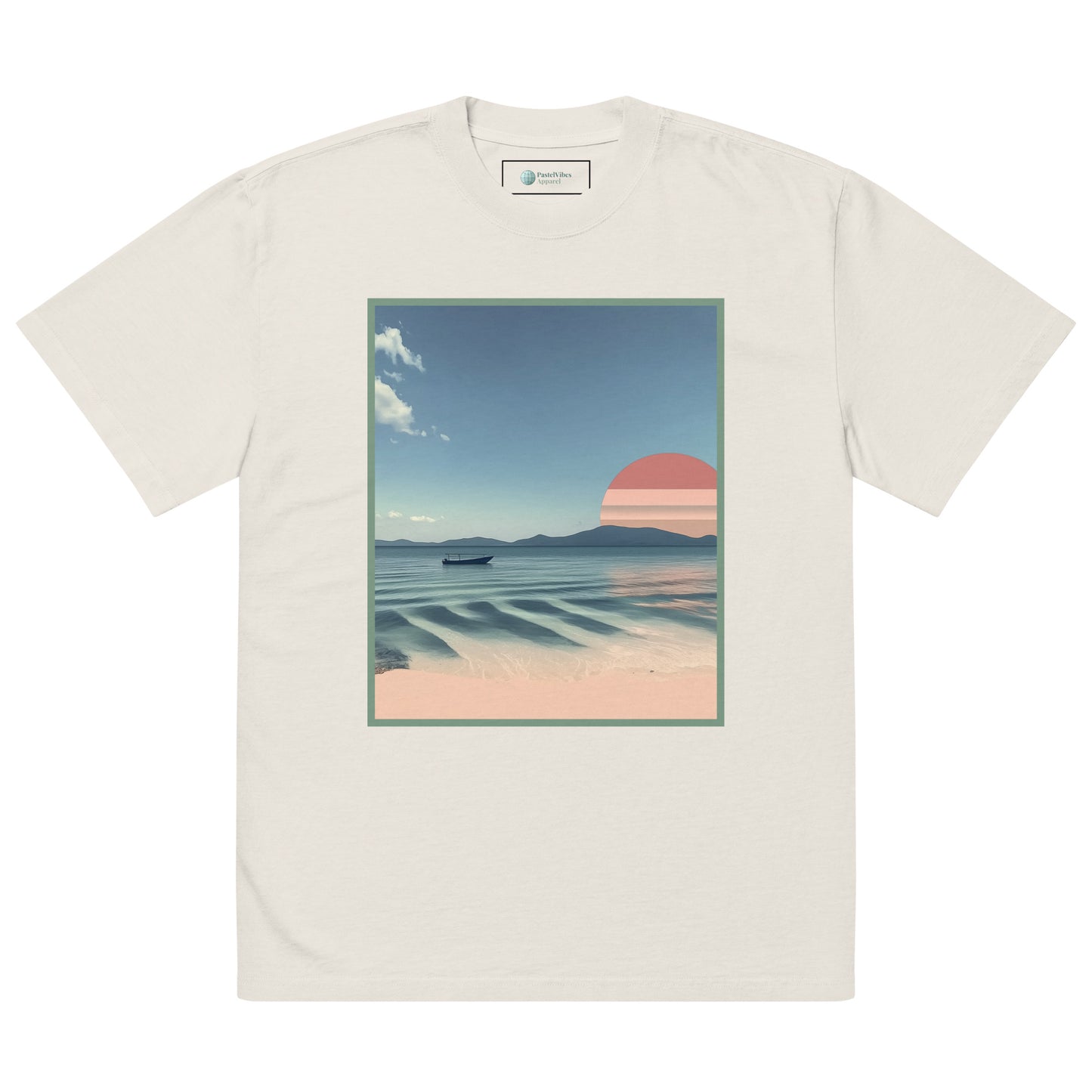 Unisex Oversized Faded T-Shirt - Tranquil Shores