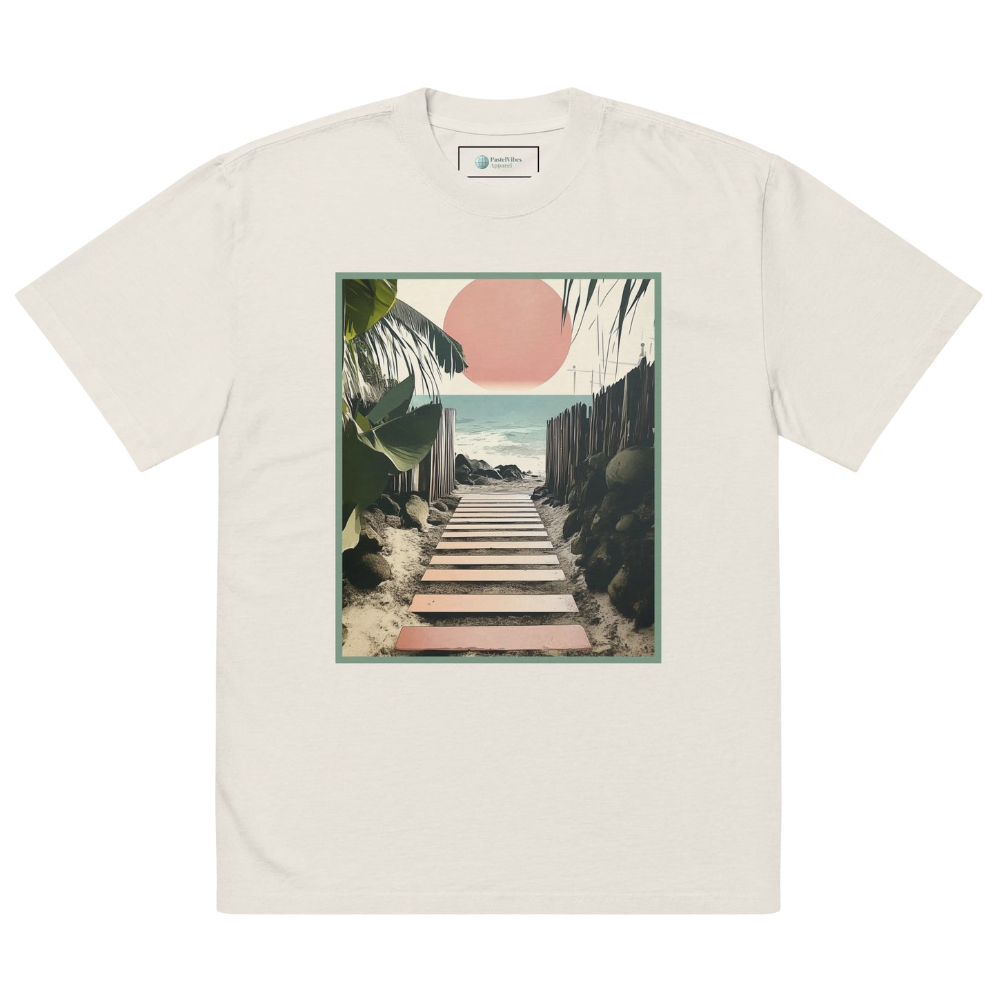 Unisex Oversized Faded T-Shirt - Coastal Pathway