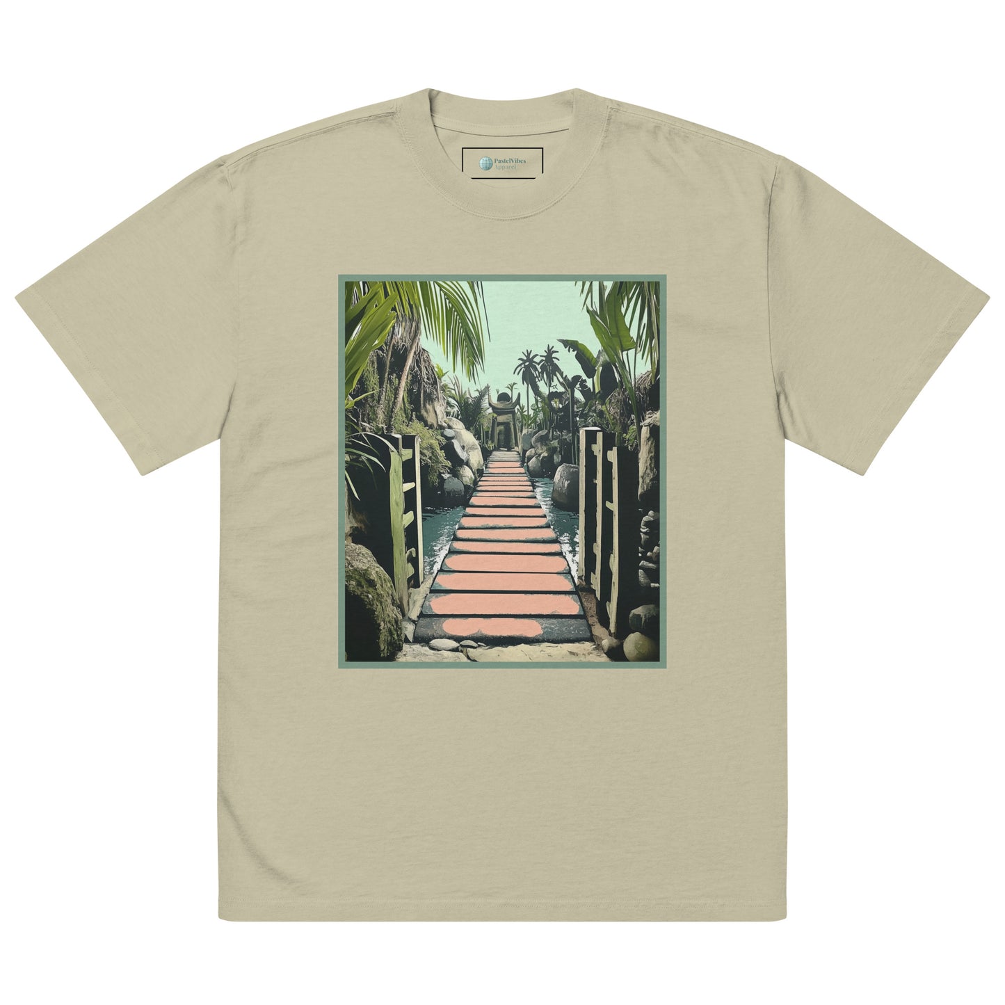 Unisex Oversized Faded T-Shirt - Path to Serenity