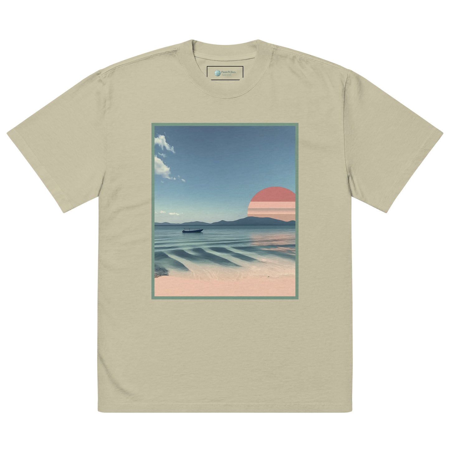 Unisex Oversized Faded T-Shirt - Tranquil Shores