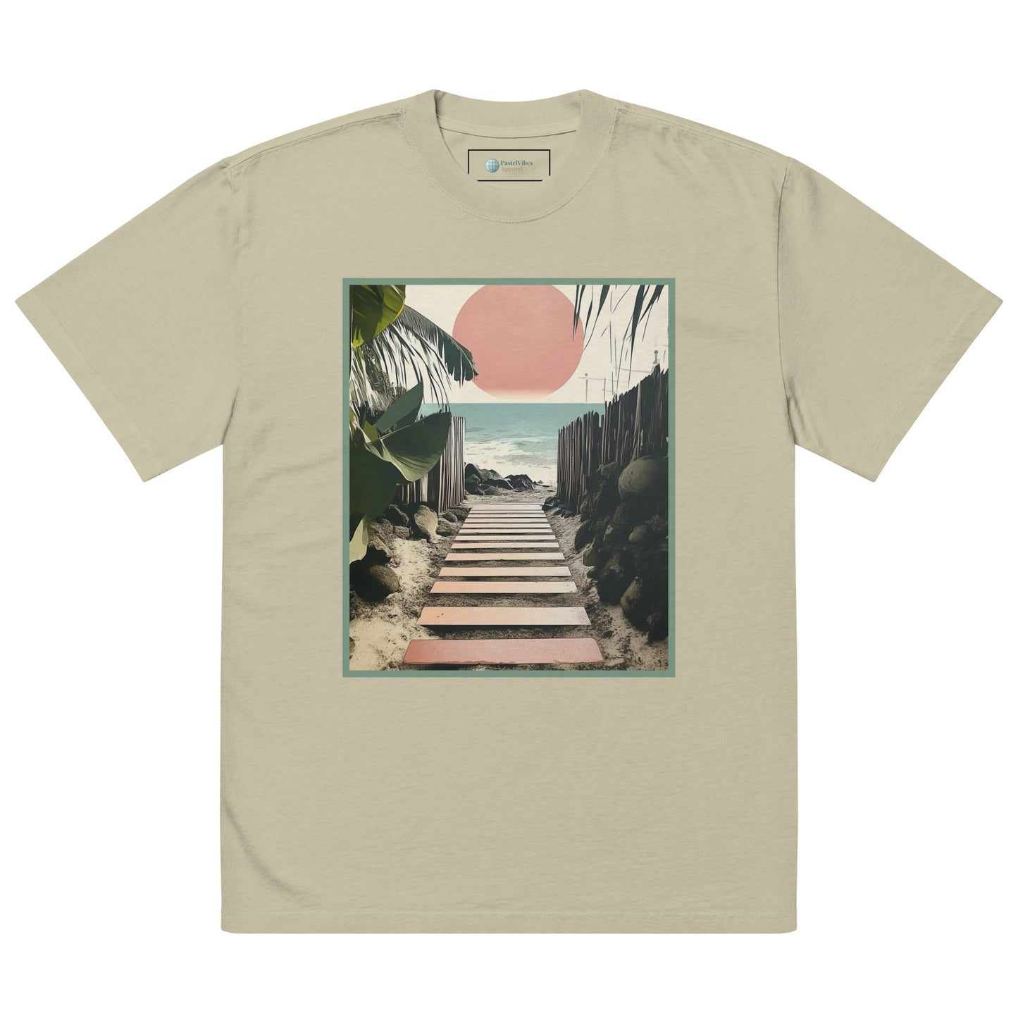 Unisex Oversized Faded T-Shirt - Coastal Pathway