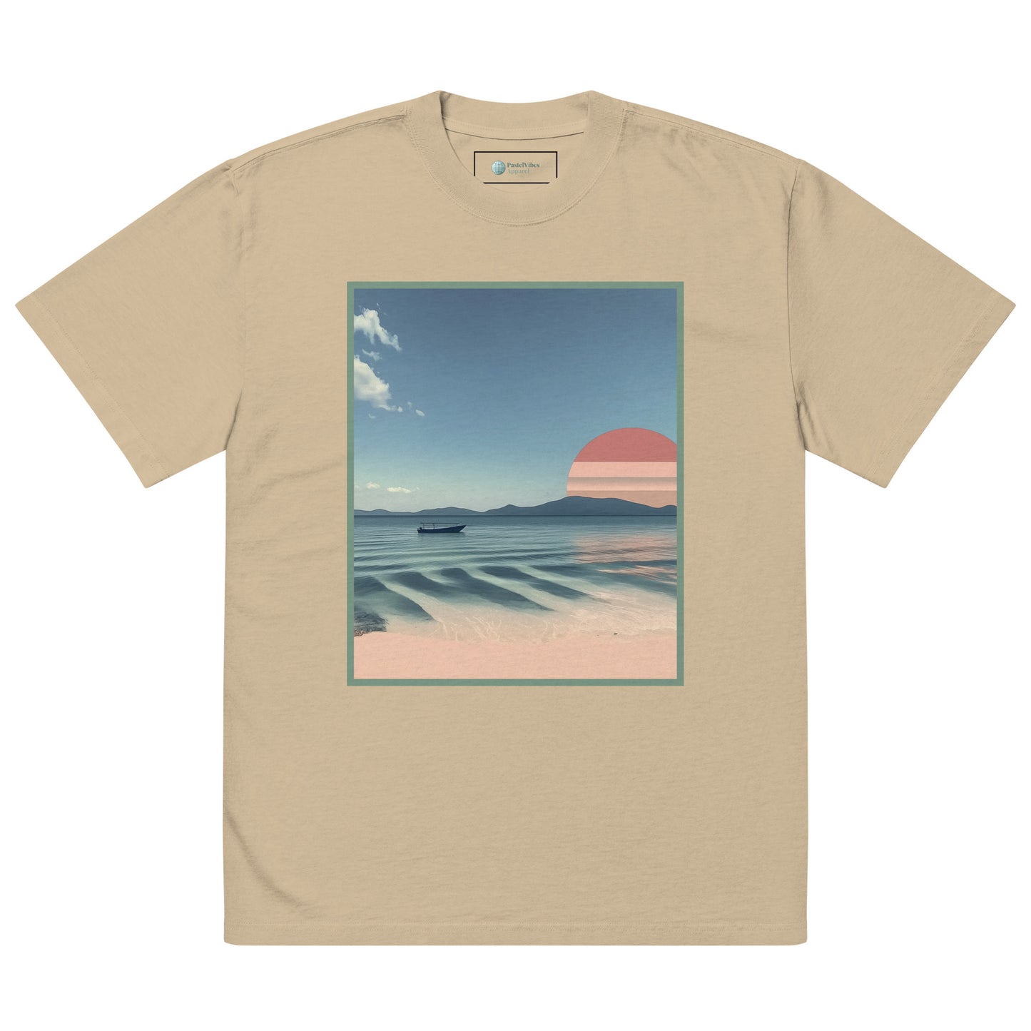 Unisex Oversized Faded T-Shirt - Tranquil Shores