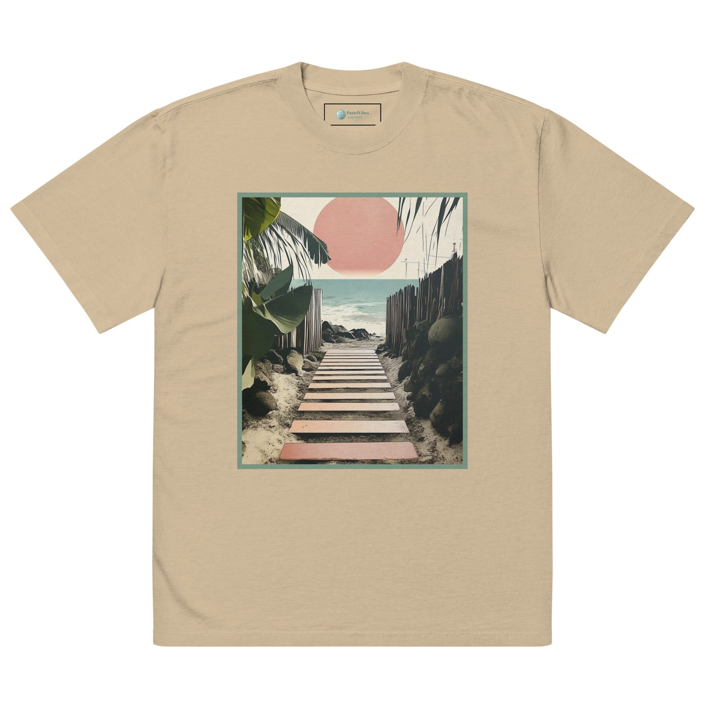 Unisex Oversized Faded T-Shirt - Coastal Pathway