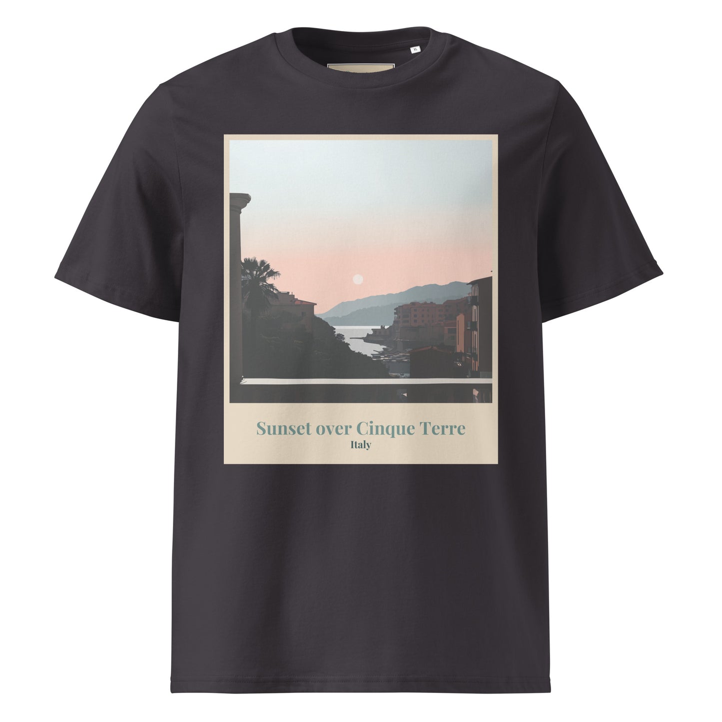 Unisex Organic Cotton T-Shirt - Sunset Over Cinque Terre