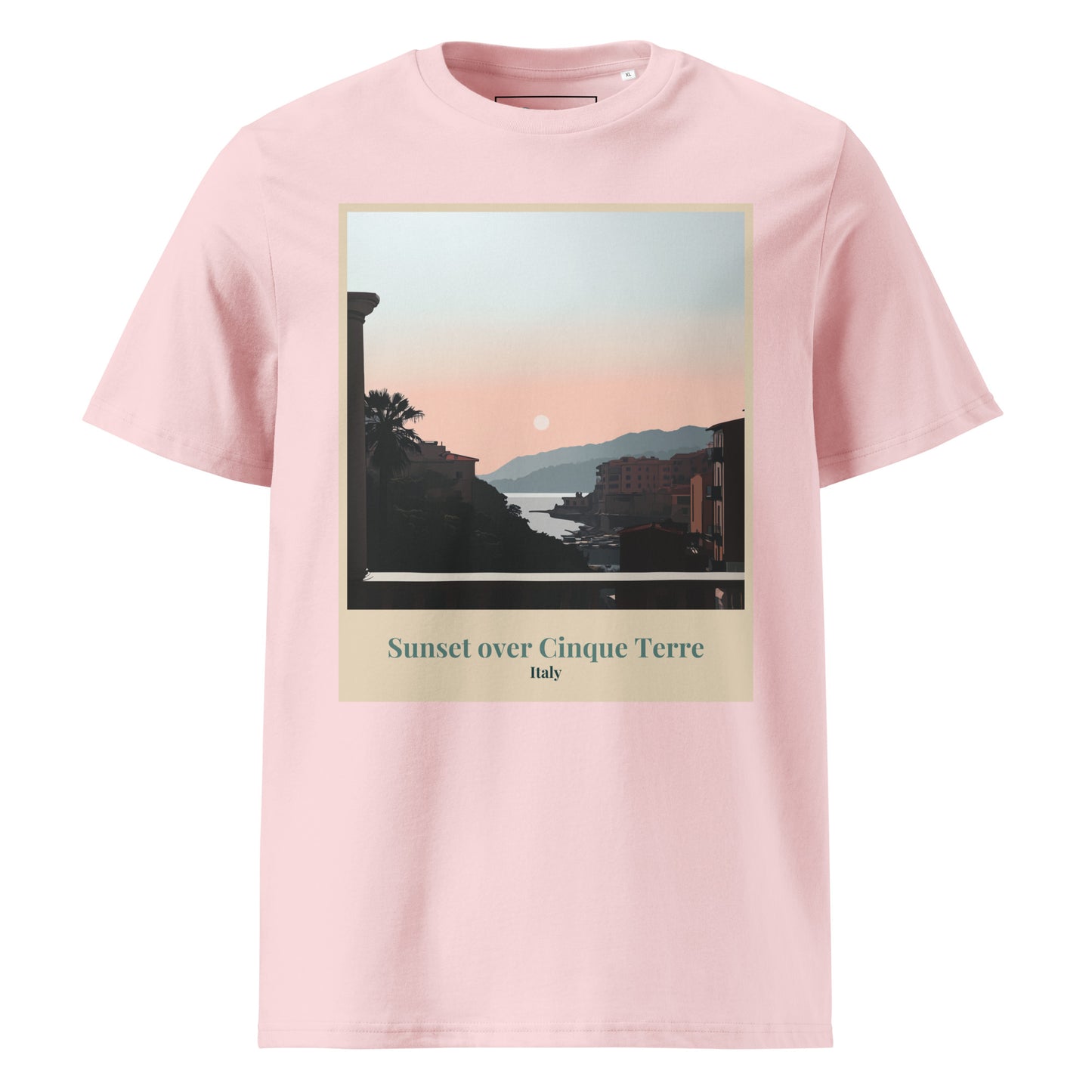 Unisex Organic Cotton T-Shirt - Sunset Over Cinque Terre