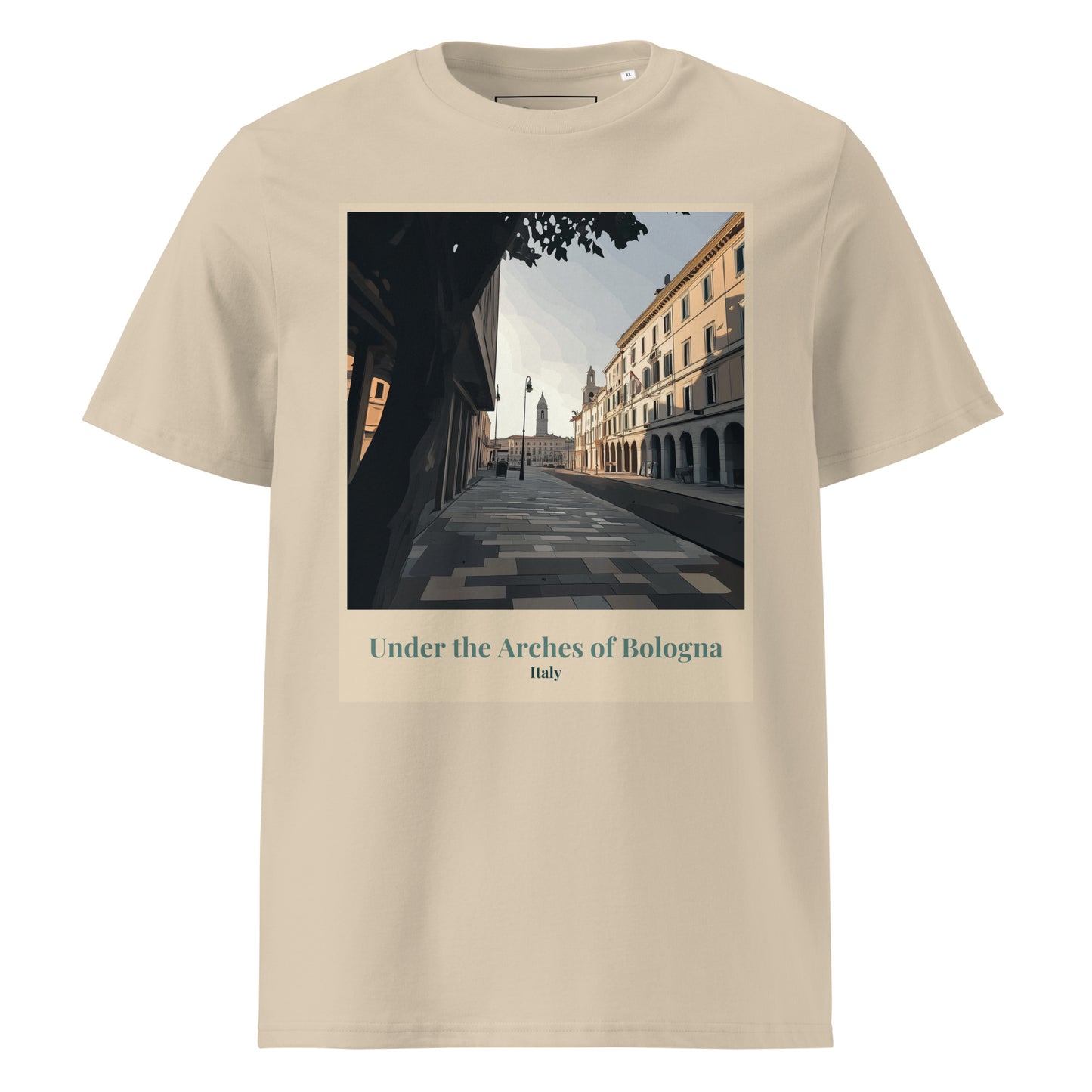 Unisex-T-Shirt aus Bio-Baumwolle - Unter den Bögen von Bologna