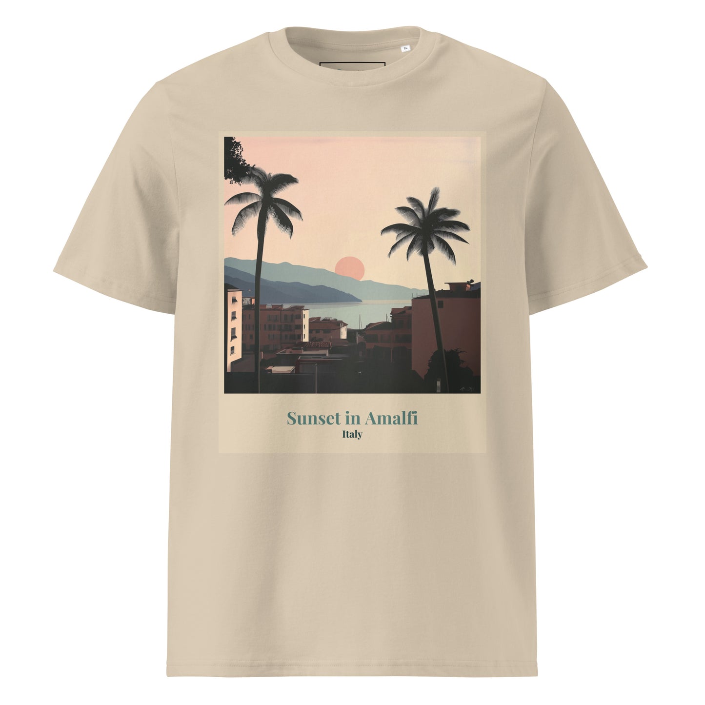 Unisex T-Shirt aus Bio-Baumwolle - Sonnenuntergang in Amalfi