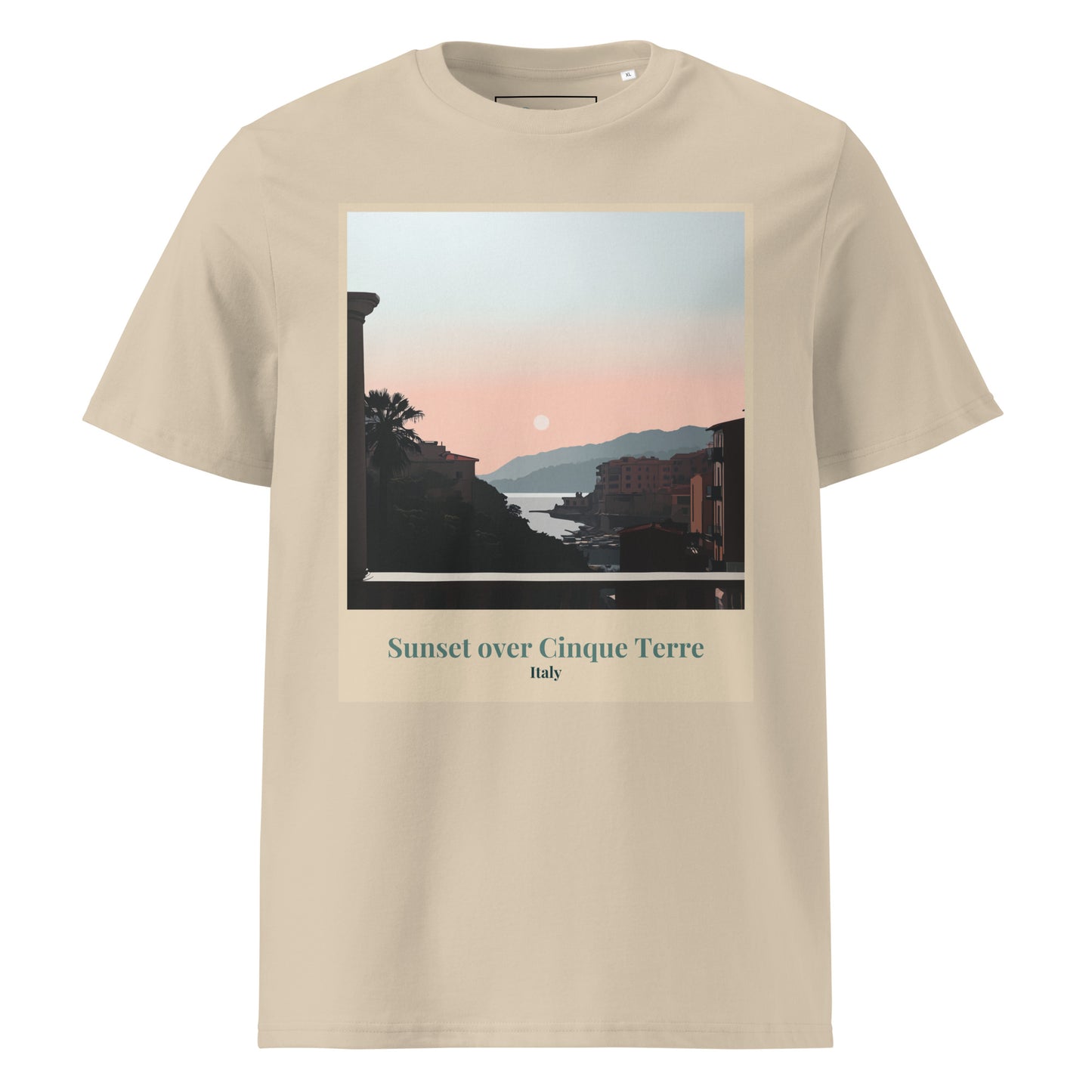 Unisex Organic Cotton T-Shirt - Sunset Over Cinque Terre