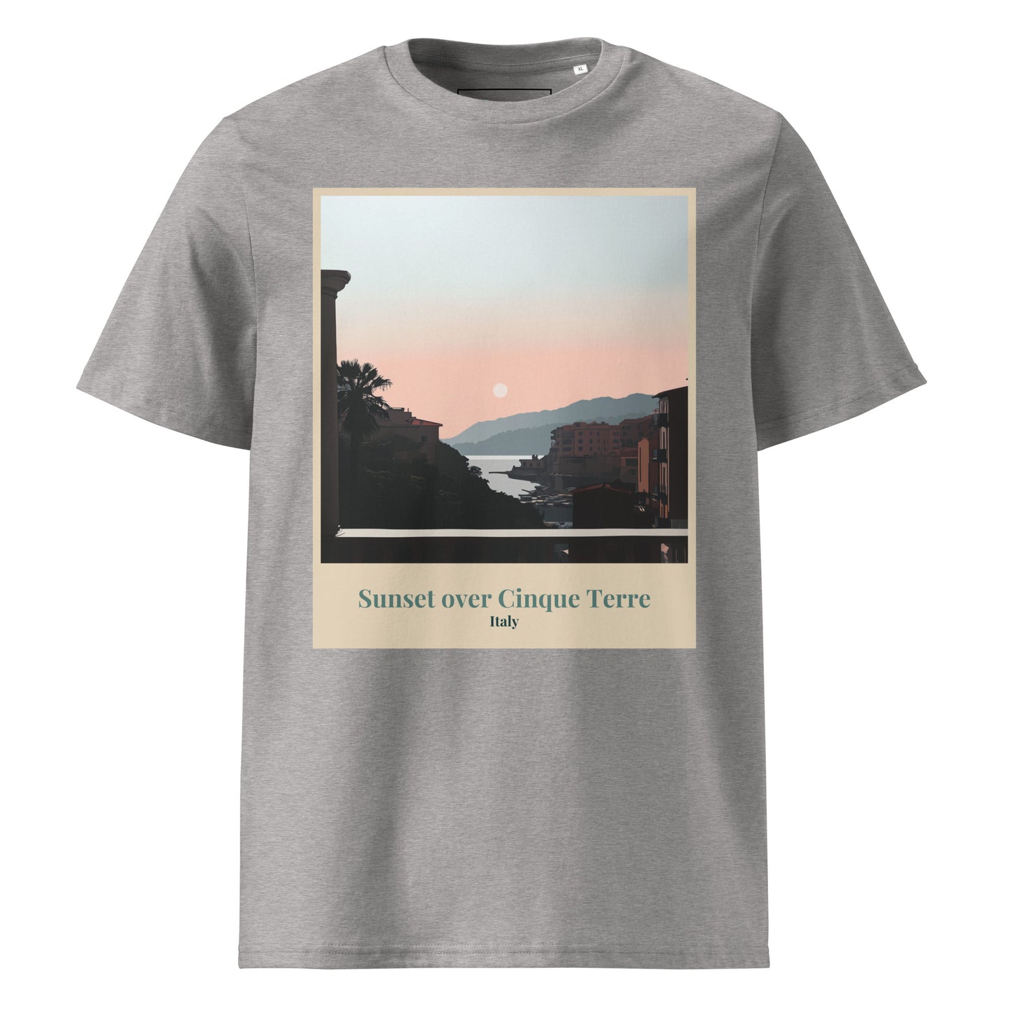 Unisex Organic Cotton T-Shirt - Sunset Over Cinque Terre