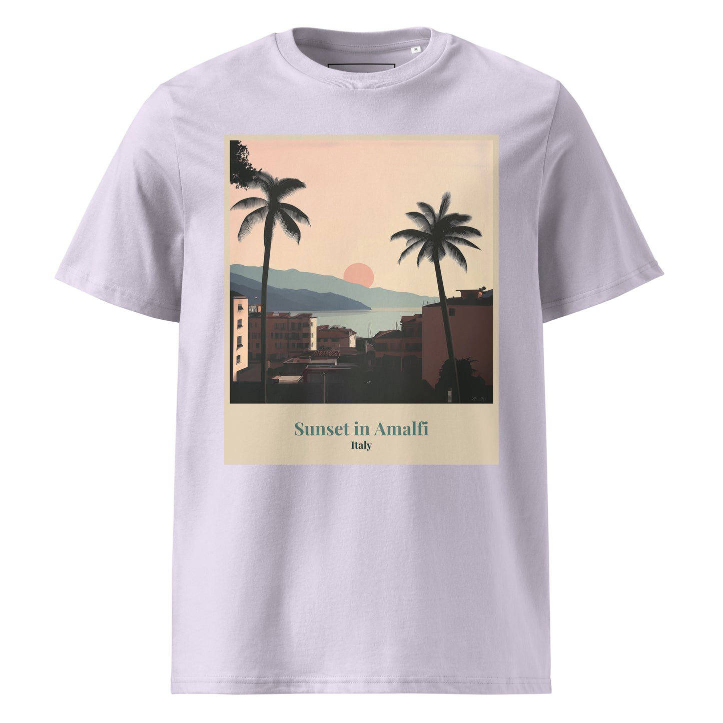 Unisex T-Shirt aus Bio-Baumwolle - Sonnenuntergang in Amalfi