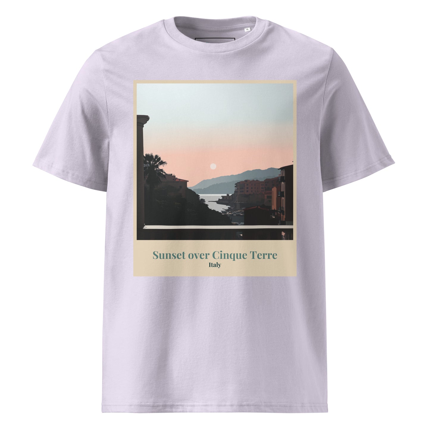 Unisex Organic Cotton T-Shirt - Sunset Over Cinque Terre