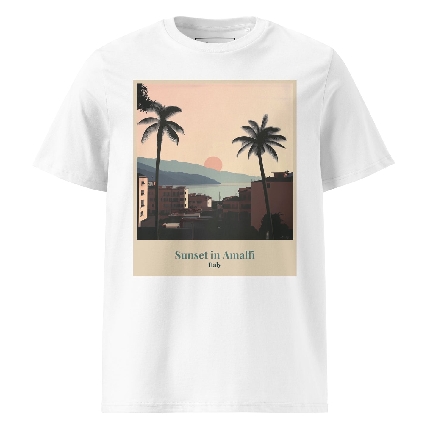 Unisex T-Shirt aus Bio-Baumwolle - Sonnenuntergang in Amalfi