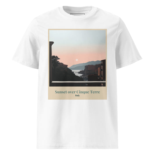 Unisex Organic Cotton T-Shirt - Sunset Over Cinque Terre